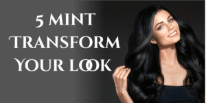 Hair extensions for working women A confident working woman getting a quick 5-minute hair transformation with smooth, shiny hair using HairWigWala extensions.